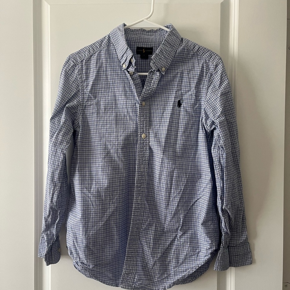 Ralph Lauren Blue and White Checkered Shirt